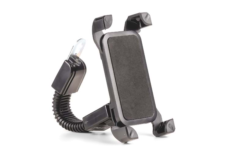 HEPU HP-A18 Motosiklet Dikiz Aynası Telefon Tutucu – Yaylı Kavrama + Esnek Boyun + 360° Dönebilir Başlık