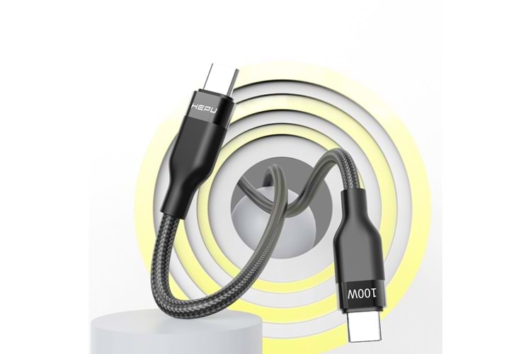 HEPU HP-500 Type-C to Type-C Kablo – 100W Güç Desteği, 1 Metre