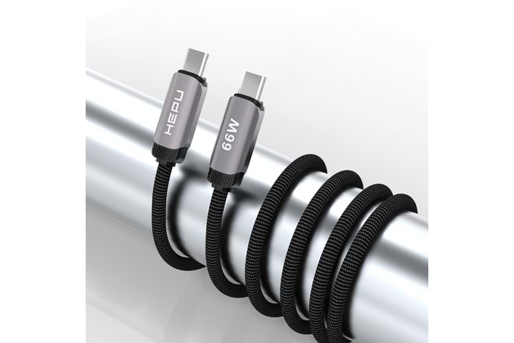 HEPU HP-501 Type-C to Type-C Kablo – 66W Turbo Hızlı Şarj, 1 Metre