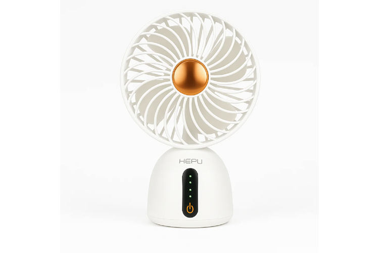 HEPU HP-F07 USB Şarjlı Sessiz Masaüstü Mini Fan – 360° Ayarlanabilir Gövde