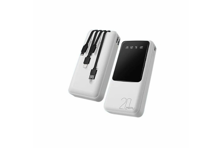 HEPU HP969 10.000 mAh Powerbank – Kendinden Type-C, iOS & Micro USB Kablolu + 1to5 Çoklu Çıkış