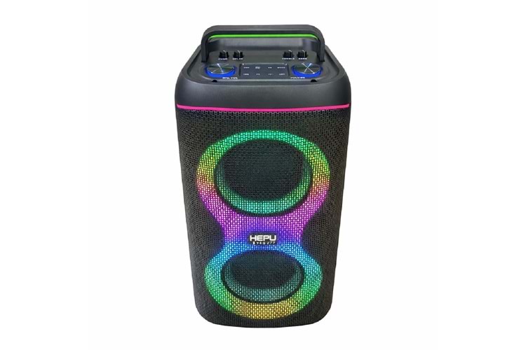 HEPU HP-S60 Partybox Bluetooth Hoparlör – 2×6.5” Hoparlör, 30W Güç RGB Işık