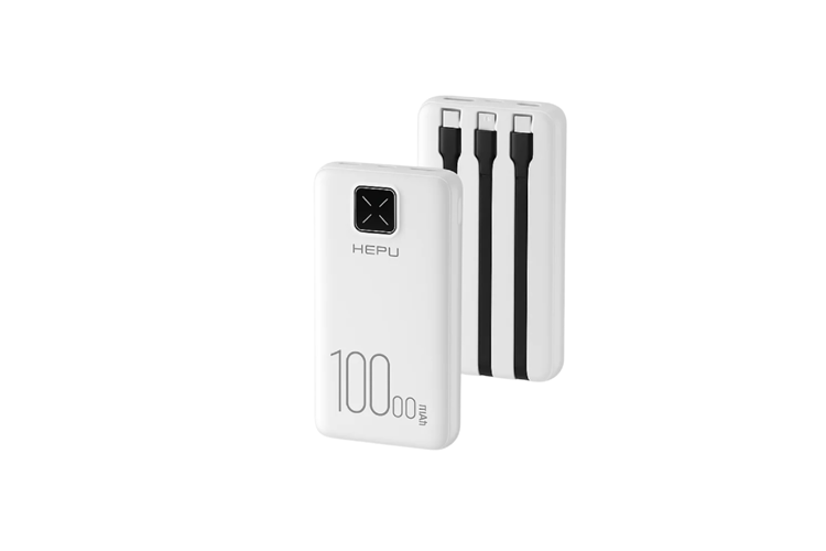 HEPU HP-245 Powerbank – 10.000 mAh, Dahili Çoklu Kablolu, Dijital Göstergeli