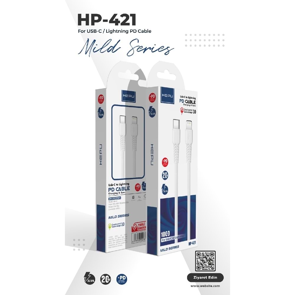 HEPU TYPE C TO İOS HP-421 MİLD USB KABLO