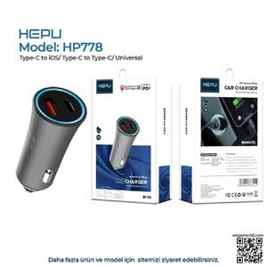 HEPU HP-778 ARAÇ ŞARJI TYPE C TO İOS QC 3 AMPER PD