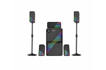 HEPU HP-TV03 5+1 Ev Sinema Sistemi – Bluetooth + USB + SD Kart + AUX + Kumandalı RGB Tasarım