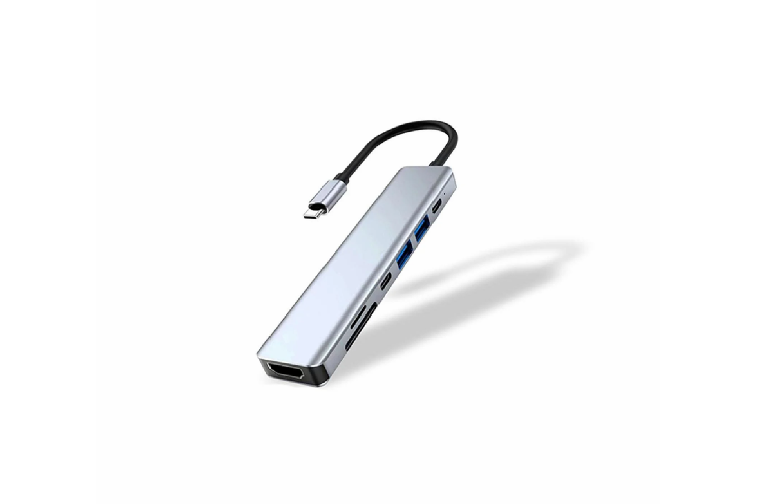 HEPU HP-B06 6-in-1 Type-C USB-C HUB – HDMI + 2x USB 3.0 + SD/TF Kart Okuyucu + Type-C PD Girişli