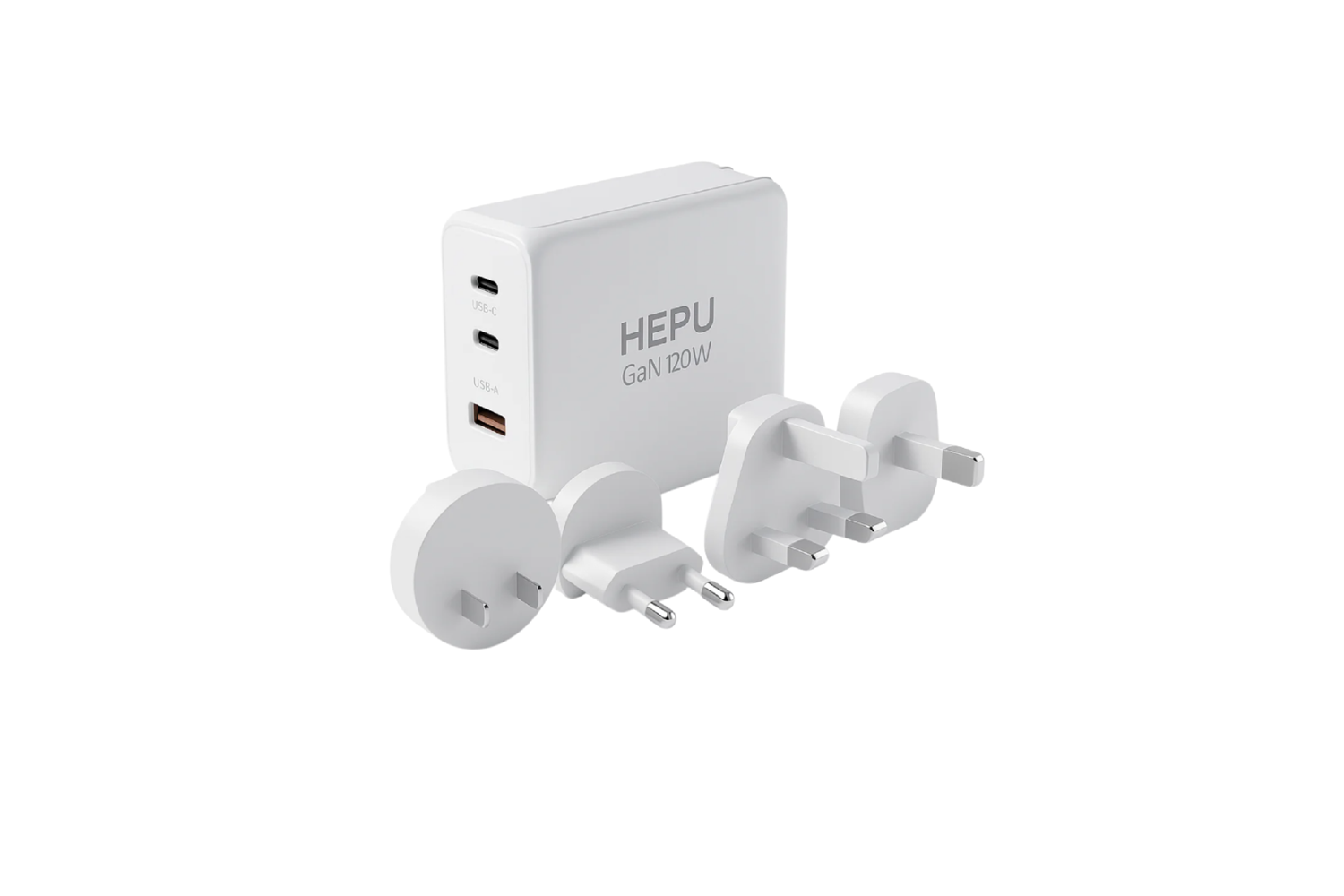 HEPU HP306 240W GaN Seyahat Adaptörü – 4 Farklı Ülke Uyumlu Başlık