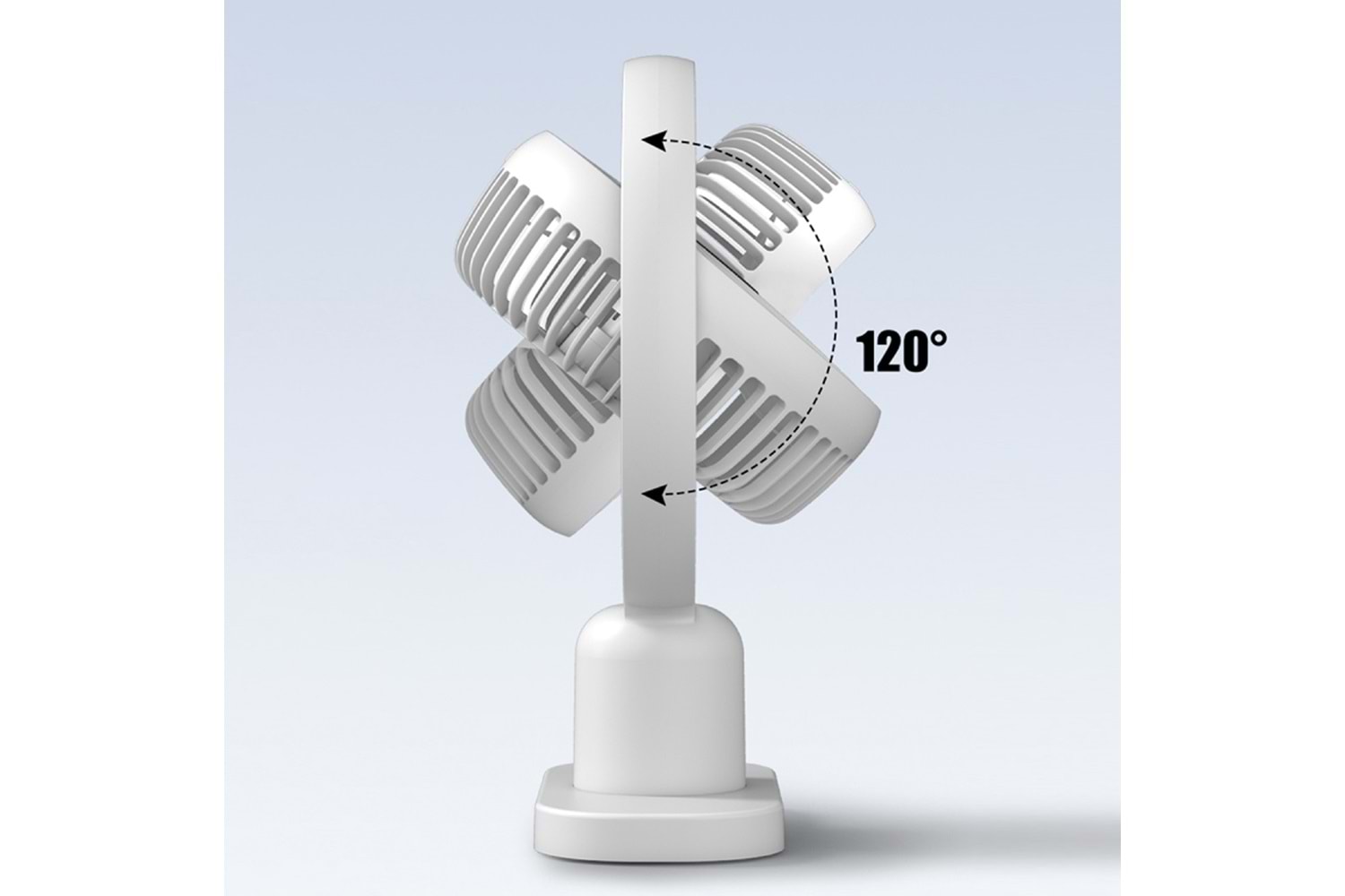 HEPU HP-F01 USB Şarjlı Masaüstü Mini Fan – 3 Kademeli Hız Ayarlı, Kompakt Gövde