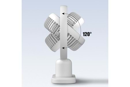 HEPU HP-F01 USB Şarjlı Masaüstü Mini Fan – 3 Kademeli Hız Ayarlı, Kompakt Gövde