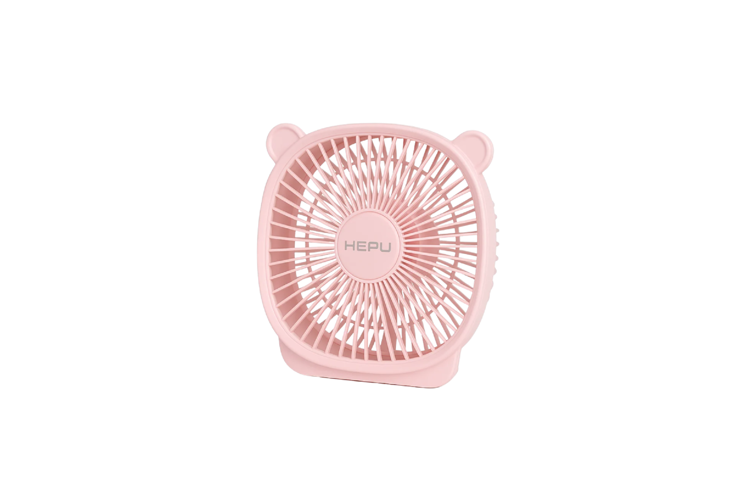 HEPU HP-F03 USB Şarjlı Sessiz Masaüstü Mini Fan – 180° Ayarlanabilir Ayıcık Figürlü Tasarım, 3 Kademeli