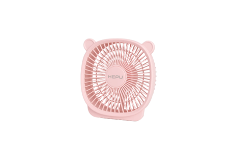 HEPU HP-F03 USB Şarjlı Sessiz Masaüstü Mini Fan – 180° Ayarlanabilir Ayıcık Figürlü Tasarım, 3 Kademeli