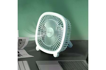 HEPU HP-F03 USB Şarjlı Sessiz Masaüstü Mini Fan – 180° Ayarlanabilir Ayıcık Figürlü Tasarım, 3 Kademeli