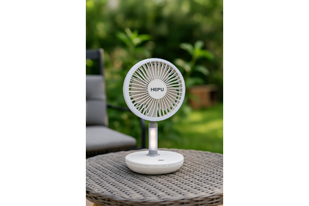 HEPU HP-F880 Masaüstü Işıklı Kablosuz Fan – 4000mAh (2x2000mAh) Batarya, LED Gece Lambası Özellikli, 3 Kademeli Rüzgar Hızı, Sessiz ve Güçlü Serinlik