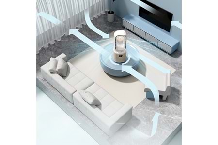 HEPU HP-F27 Sessiz Pervanesiz USB Şarjlı Masaüstü Fan – Dahili Su Hazneli Buharlı Serinletici, Dijital Göstergeli