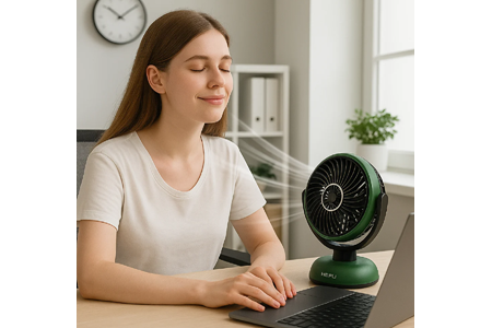 HEPU HP-F12 USB Şarjlı Sessiz Masaüstü Mini Fan