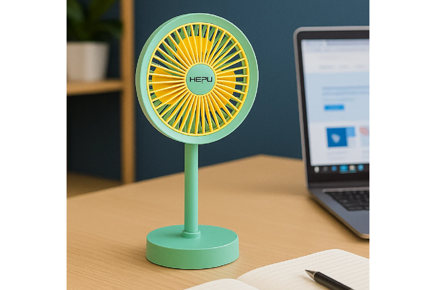 HEPU HP-F26 USB Şarjlı Sessiz Masaüstü Mini Fan