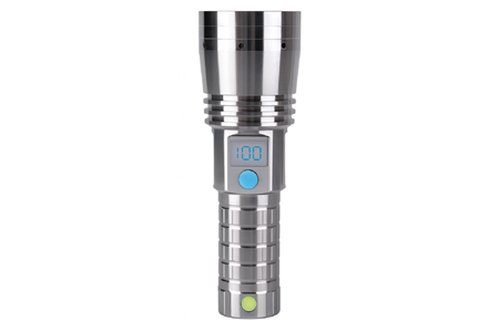 HEPU HP-M07 Profesyonel LED El Feneri – Dijital Göstergeli, Zoom Odaklı, USB Giriş/Çıkışlı, Powerbank Özellikli