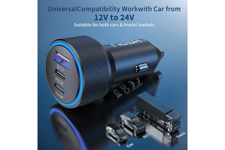 HEPU HP-780 105W Araç Şarj Cihazı – Süper Hızlı, 3 Çıkışlı Akıllı Dağıtım