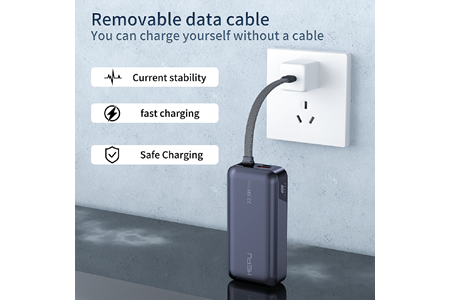 HEPU HP-A05 10.000 mAh 22.5W Hızlı Şarjlı Powerbank – Kendinden Type-C & iOS Kablolu + LED Göstergeli