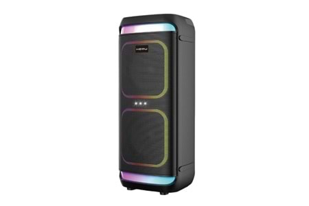 HEPU HP-986 Partybox Bluetooth Hoparlör – 2×8” Hoparlör, 24W Güç, RGB Işık, TWS Destekli