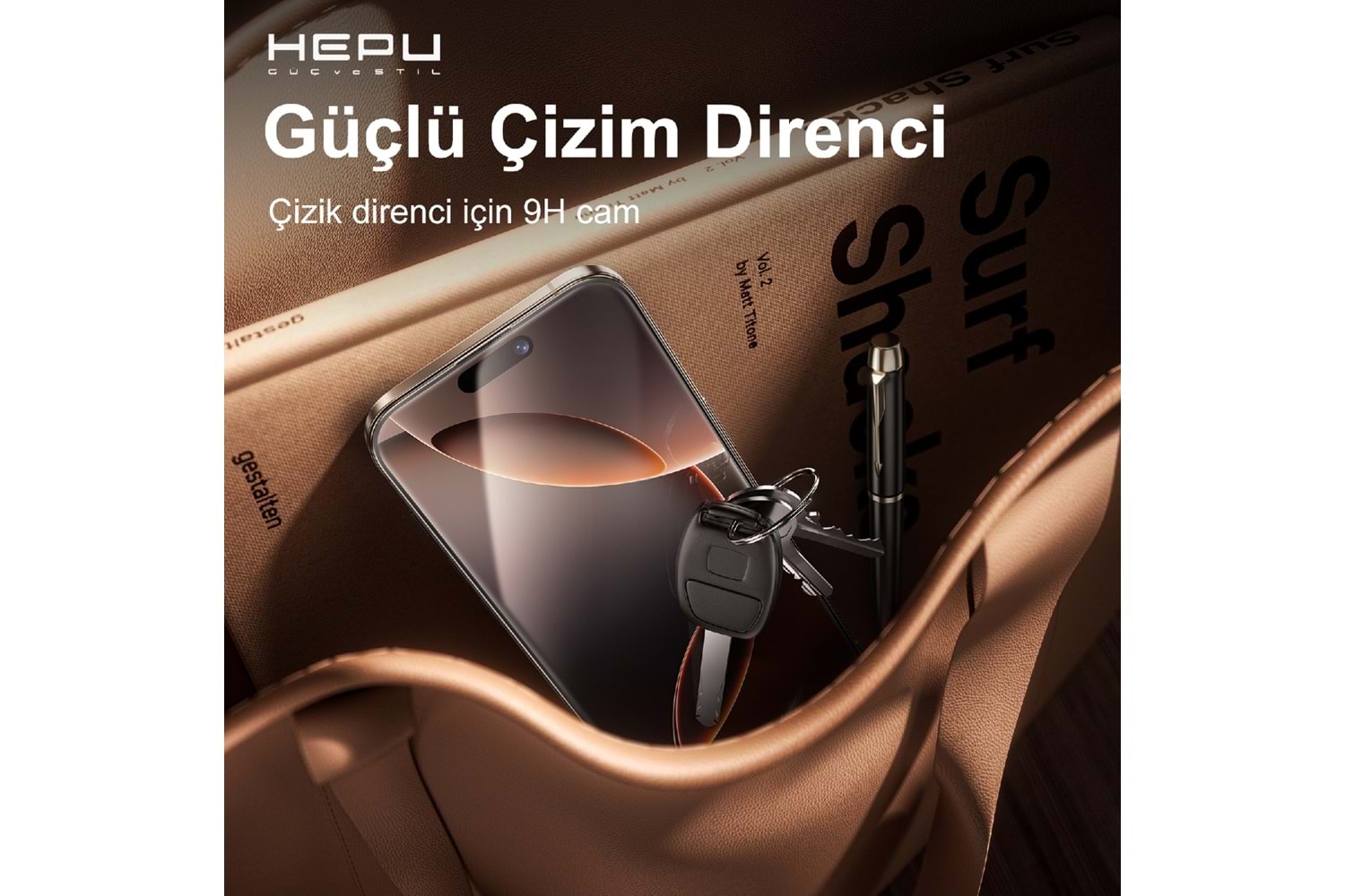 HEPU TITAN HD Clear Cam Ekran Koruyucu – iPhone 15 Pro Max Uyumlu