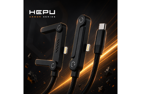 HEPU HP-ALC01 Armor Type-C to Lightning Hızlı Şarj Kablosu – 27W PD, Telefon Standlı Tasarım (1.5 Metre)