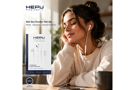 HEPU HP-TK03 Titan Series Type-C Kablolu Kulaklık – Stereo Ses, Mikrofonlu