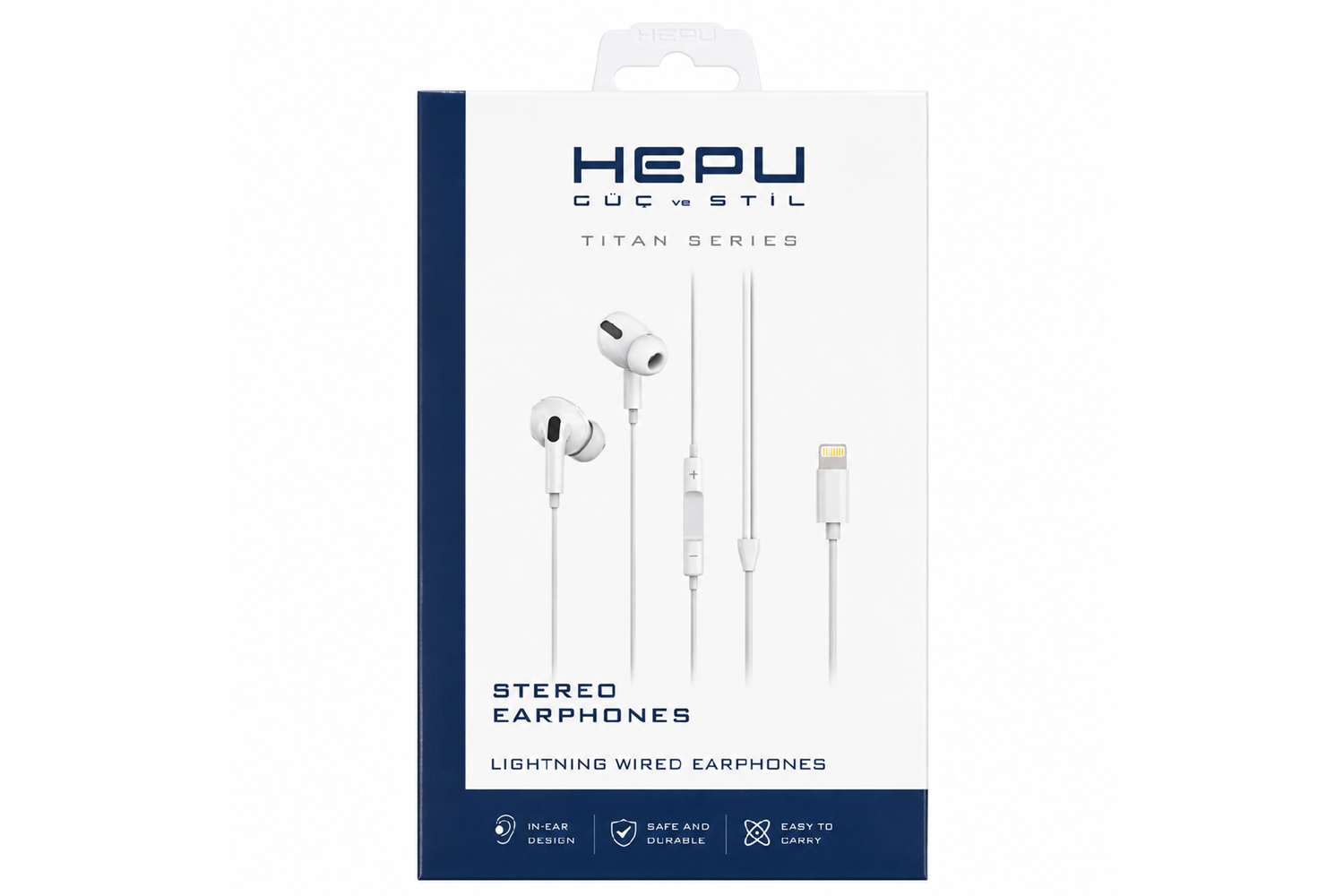 HEPU HP-TK02 Titan Series Lightning Kablolu Kulak İçi Kulaklık – Stereo Ses, Mikrofonlu