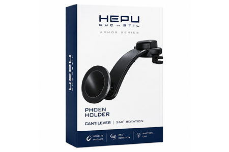 HEPU HP-AA06 Armor Manyetik Araç İçi Telefon Tutucu – Güçlü Vantuzlu, 360° Dönebilen Tasarım