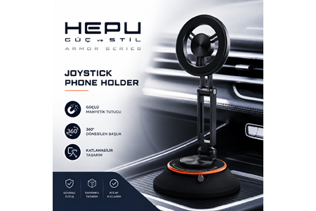 HEPU HP-AA01 Manyetik Araç İçi Telefon Tutucu – 360° Dönebilen, Katlanabilir Alüminyum Gövde