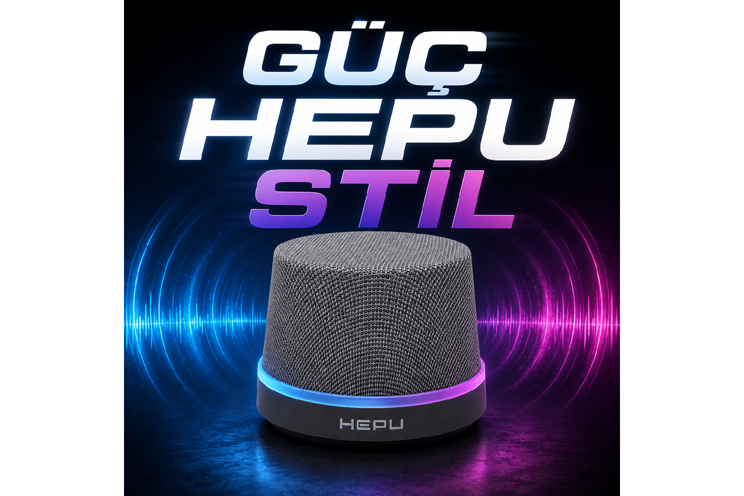HEPU HP-MS01 Gri Armor Manyetik Bluetooth Hoparlör – 5W Ses Çıkışı, Bluetooth 5.3, TWS Destekli