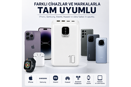 HEPU HP-TP01 Titan Series Powerbank – 10.000 mAh, Dahili Çoklu KablolU