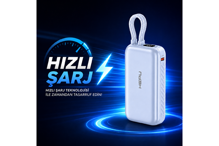 HEPU HP-AP02 Armor Powerbank – 20.000 mAh, Type-Cve USB-A Çıkışlı, Hızlı Şarj Destekli