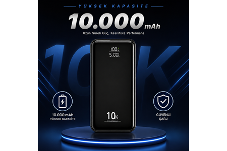 HEPU HP-AP08 Armor Powerbank – 10.000 mAh, Entegre Çoklu Kablolu, Dijital Göstergeli, Hızlı Şarj Destekli