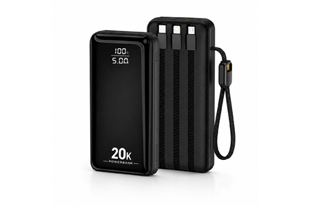 HEPU HP-AP09 Armor Powerbank – 20.000 mAh, Entegre Çoklu Kablolu, Dijital Göstergeli, Hızlı Şarj Destekli