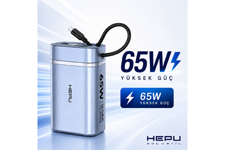 HEPU HP-AP05 Armor Powerbank – 30.000 mAh, 65W Hızlı Şarj, Type-C, Lightning ve USB-A Çıkışlı