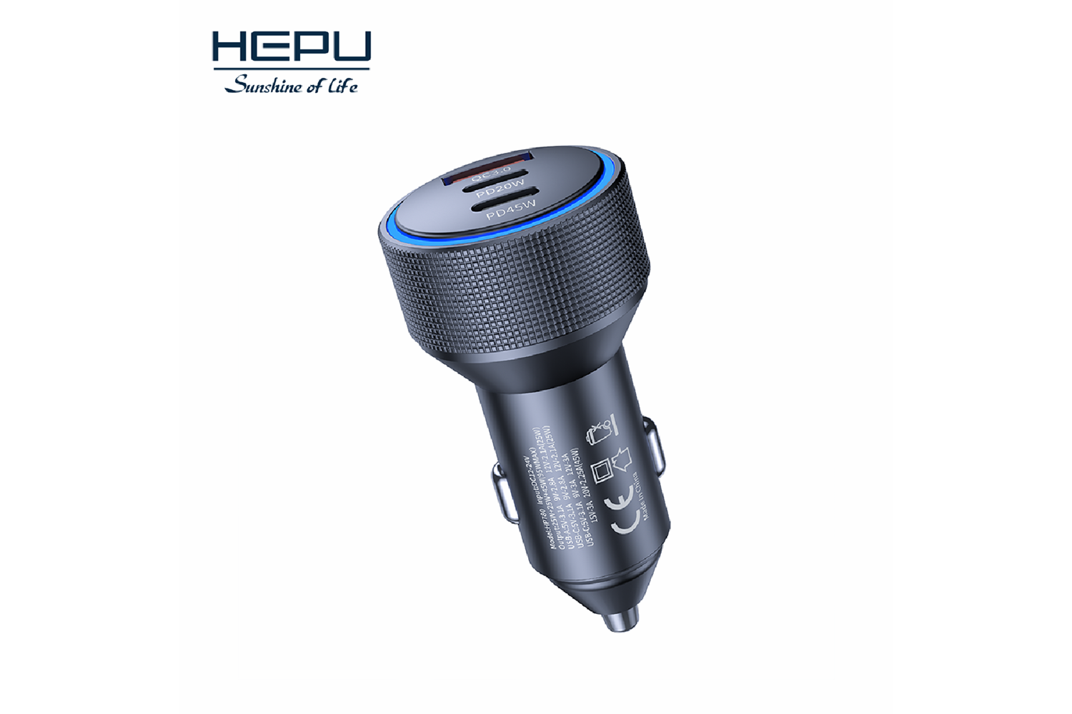 HEPU HP-AD05 105W Araç Şarj Cihazı – 3 Port, Hızlı Şarj