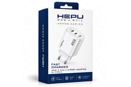HEPU HP-AC06 45W GaN PD Şarj Adaptörü – Hızlı Şarj